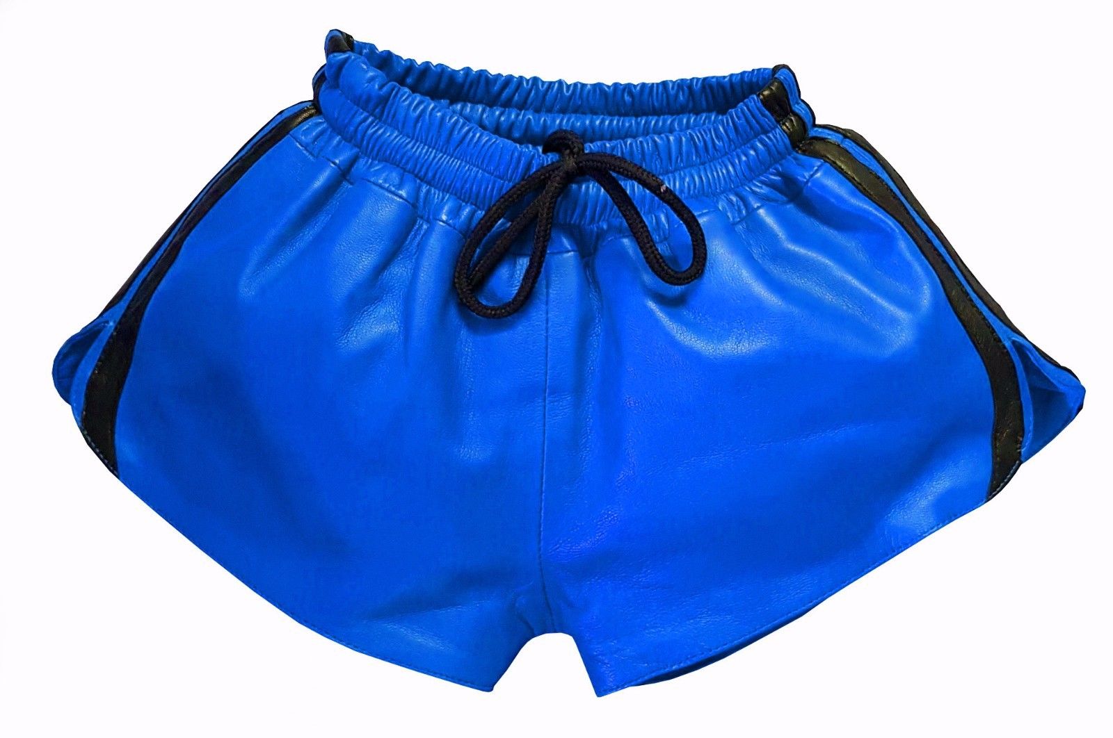 Lamb Nappa Men Blue Leather shorts
