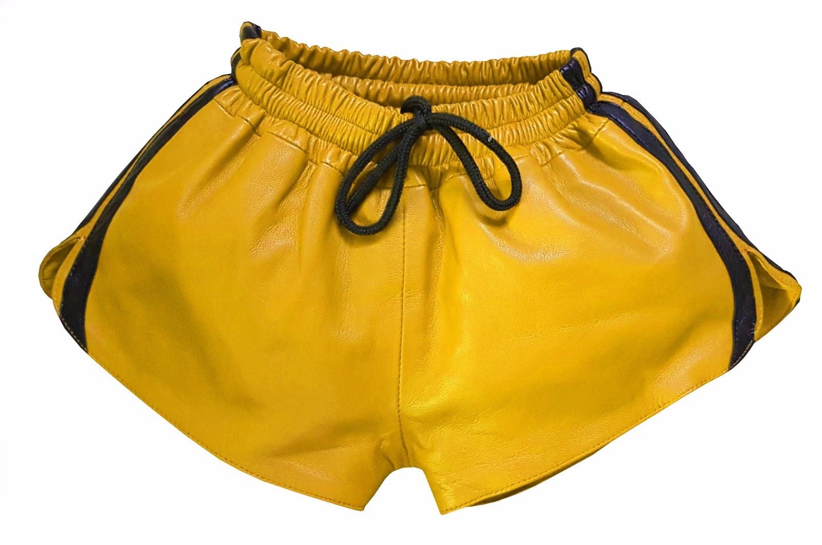Lamb Nappa Men Yellow Leather shorts