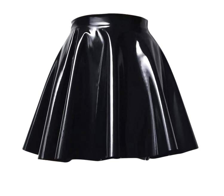 Black PVC Skater Skirt