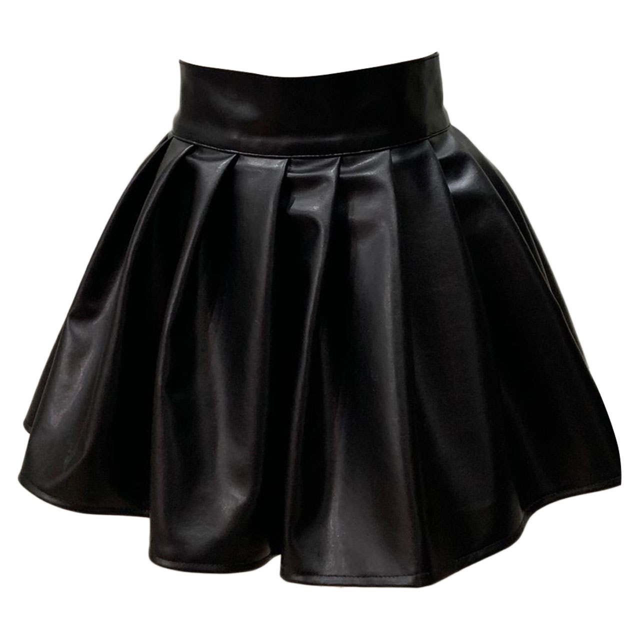 Black faux Pleated Skirt