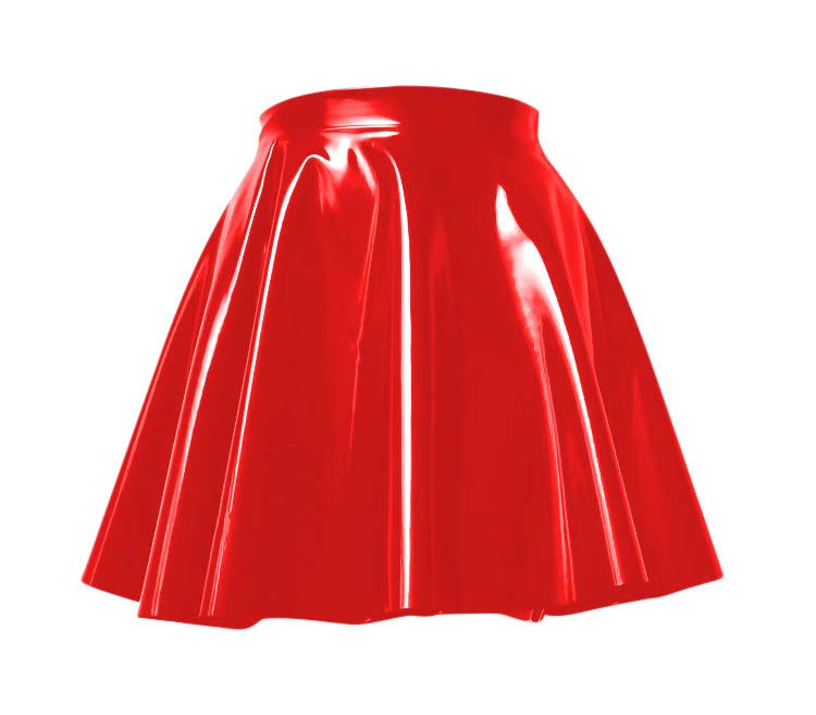 Red PVC Skater Skirt